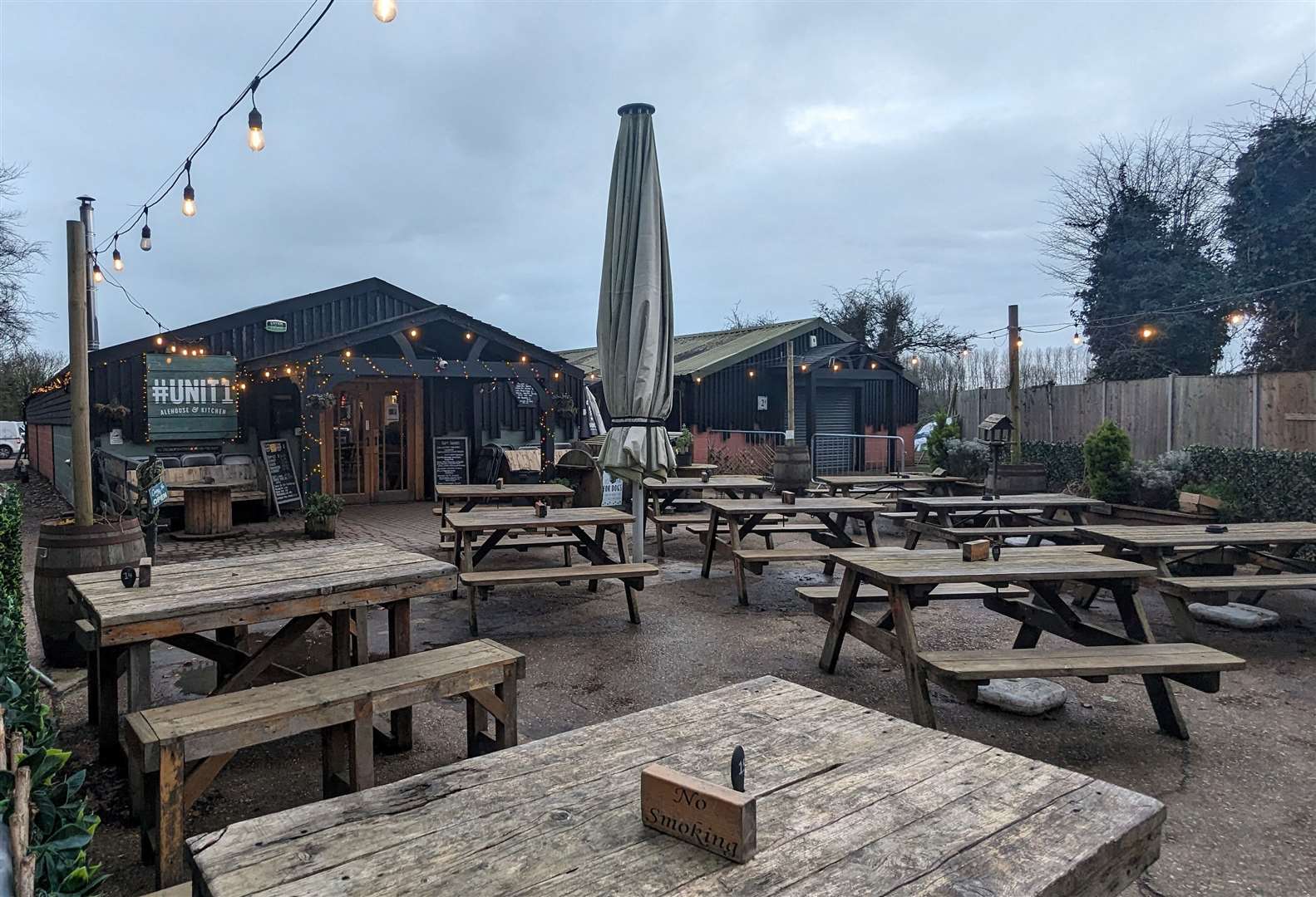 The beer garden at Unit 1 is a sun-trap in summer