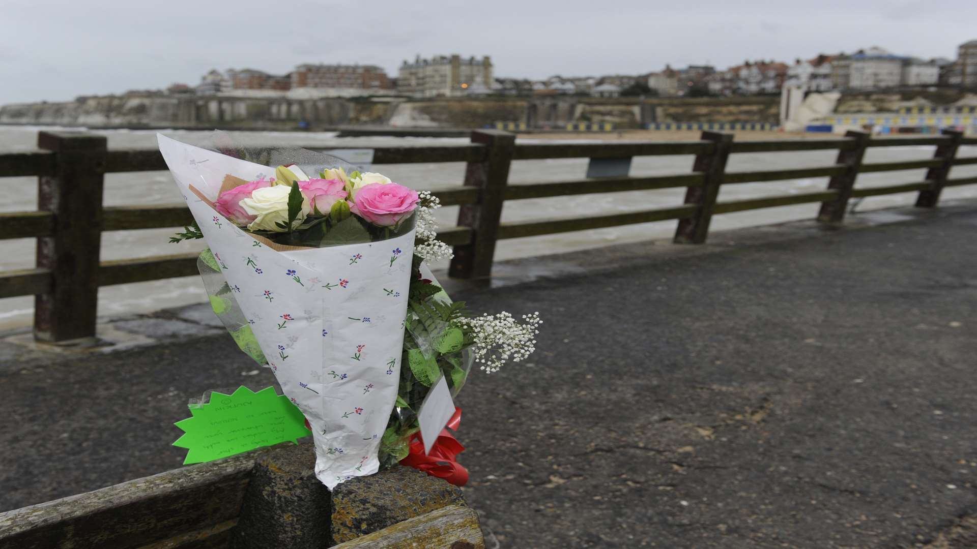 Floral tributes left on Broadstairs pier where a man died