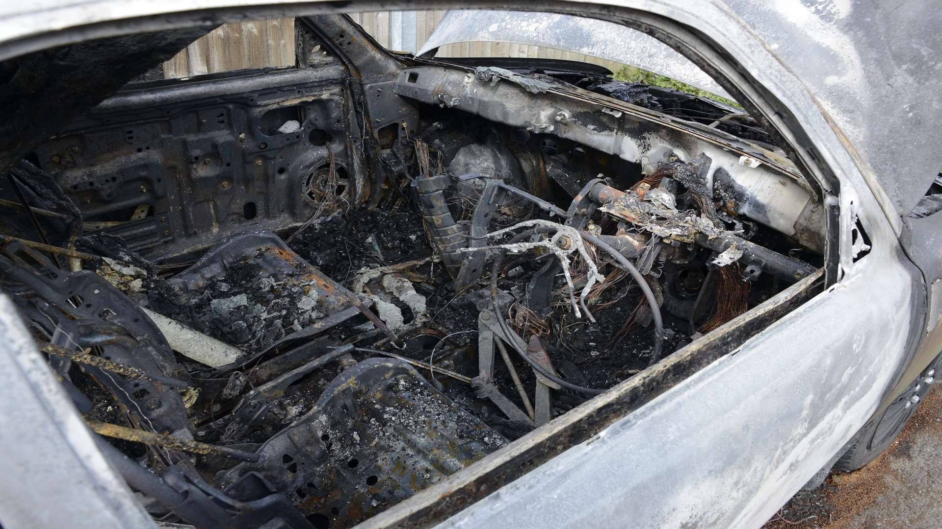 The car was completely gutted