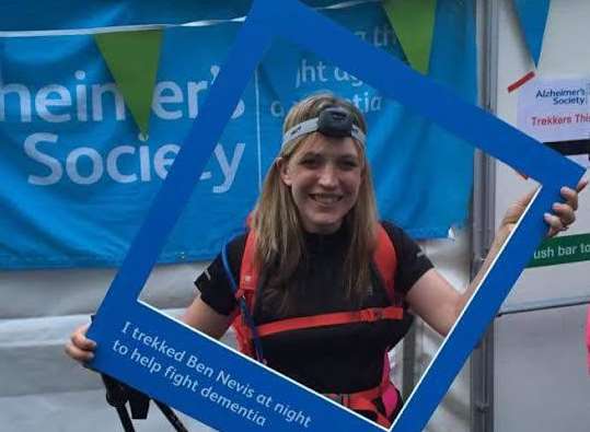 Zara White climbed Ben Nevis in Scotland in aid of Alzheimer's Society and her grandad Tony who has dementia