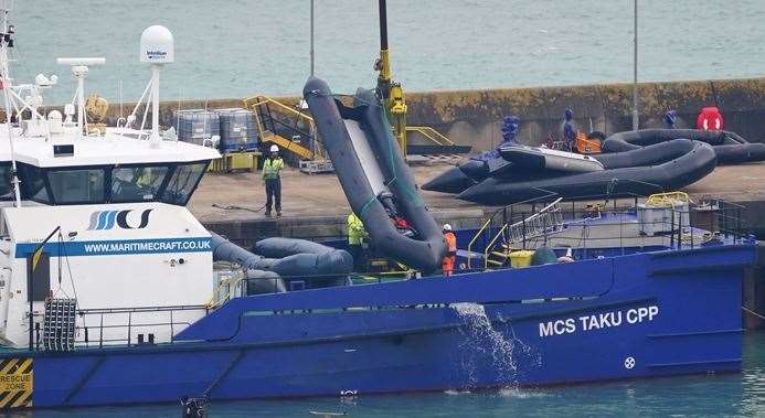 Vessels used by asylum seekers being brought in to Dover, Kent back in January. Picture: PA