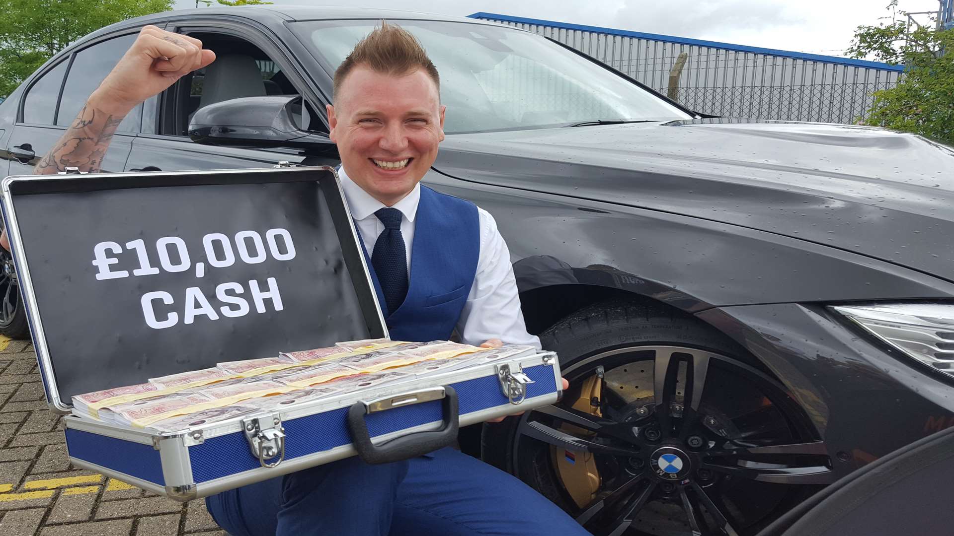 Spencer Hill who won a new £55,000 BMW and £10,000 in cash