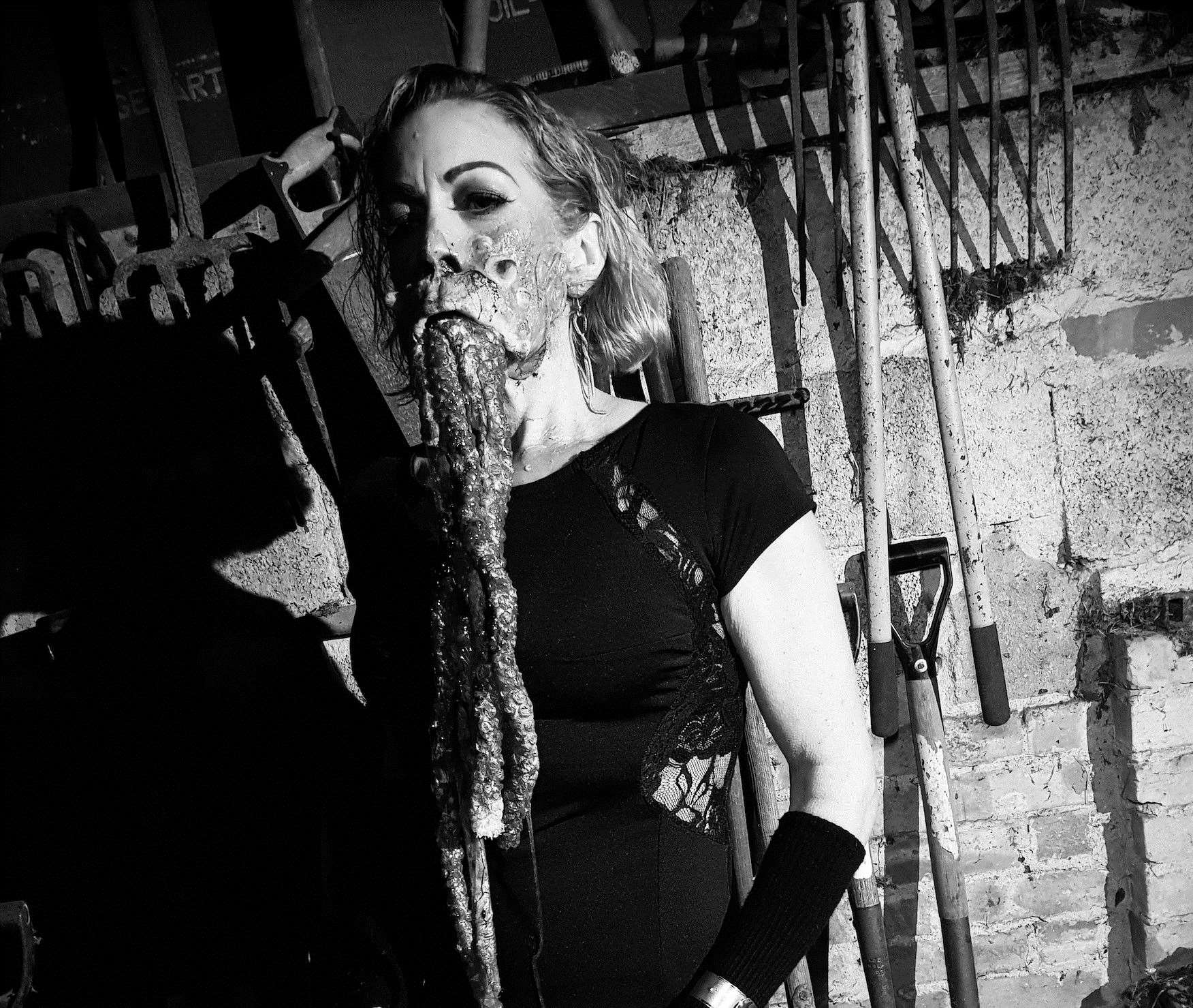 Chantelle Kallmeir as film noir-esque squid creature Callie-Marie. Picture: Tony Mardon