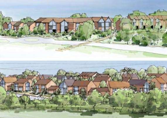 An artist's impression of what the Great Grovehurst Farm estate, Kemsley, could look like. Picture: Pentland Homes