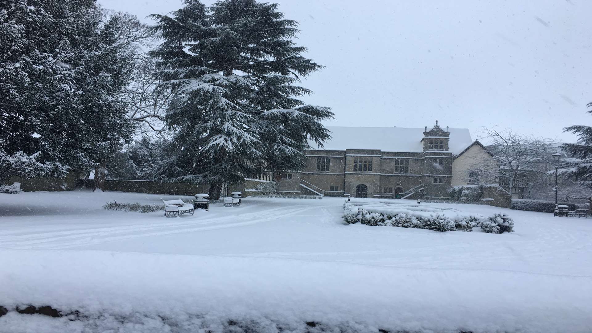Archbishops Palace looked picture perfect amid the snowfall