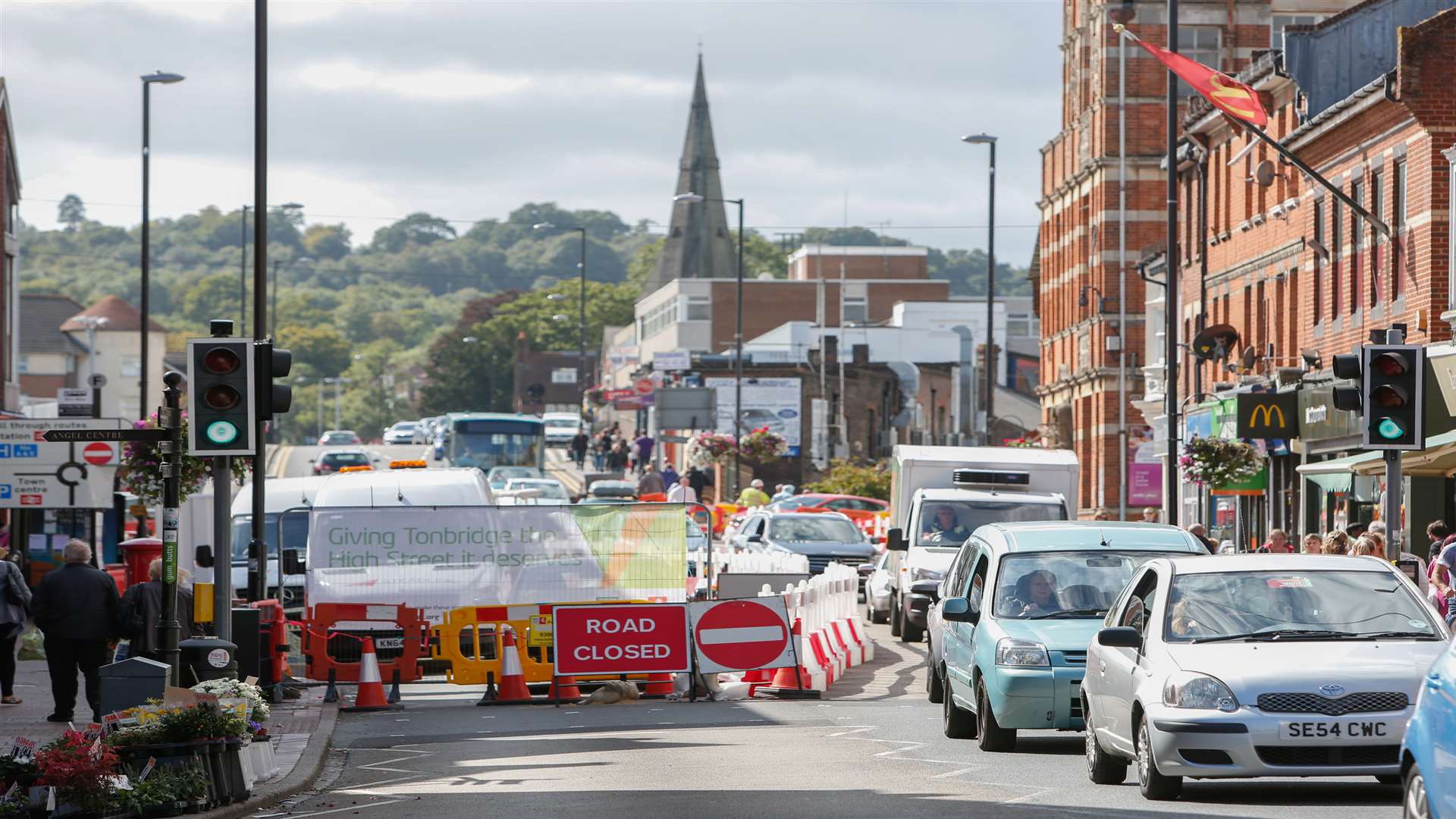 The road works in the High Street. Picture: Matthew Walker