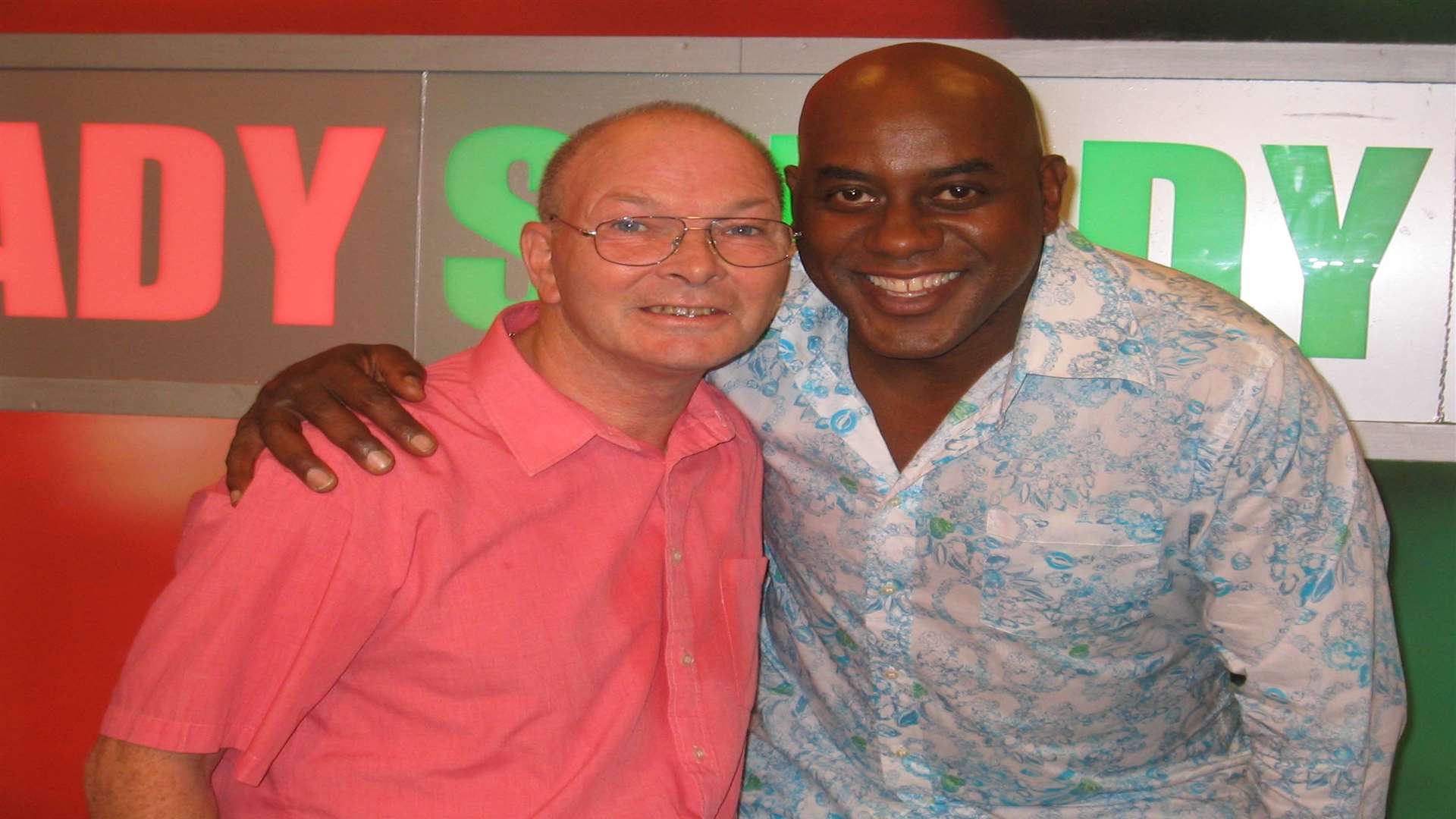 Record breaker Ted Hannaford from Sittingbourne with Ainsley Harriott on TV's Ready Steady Cook programme