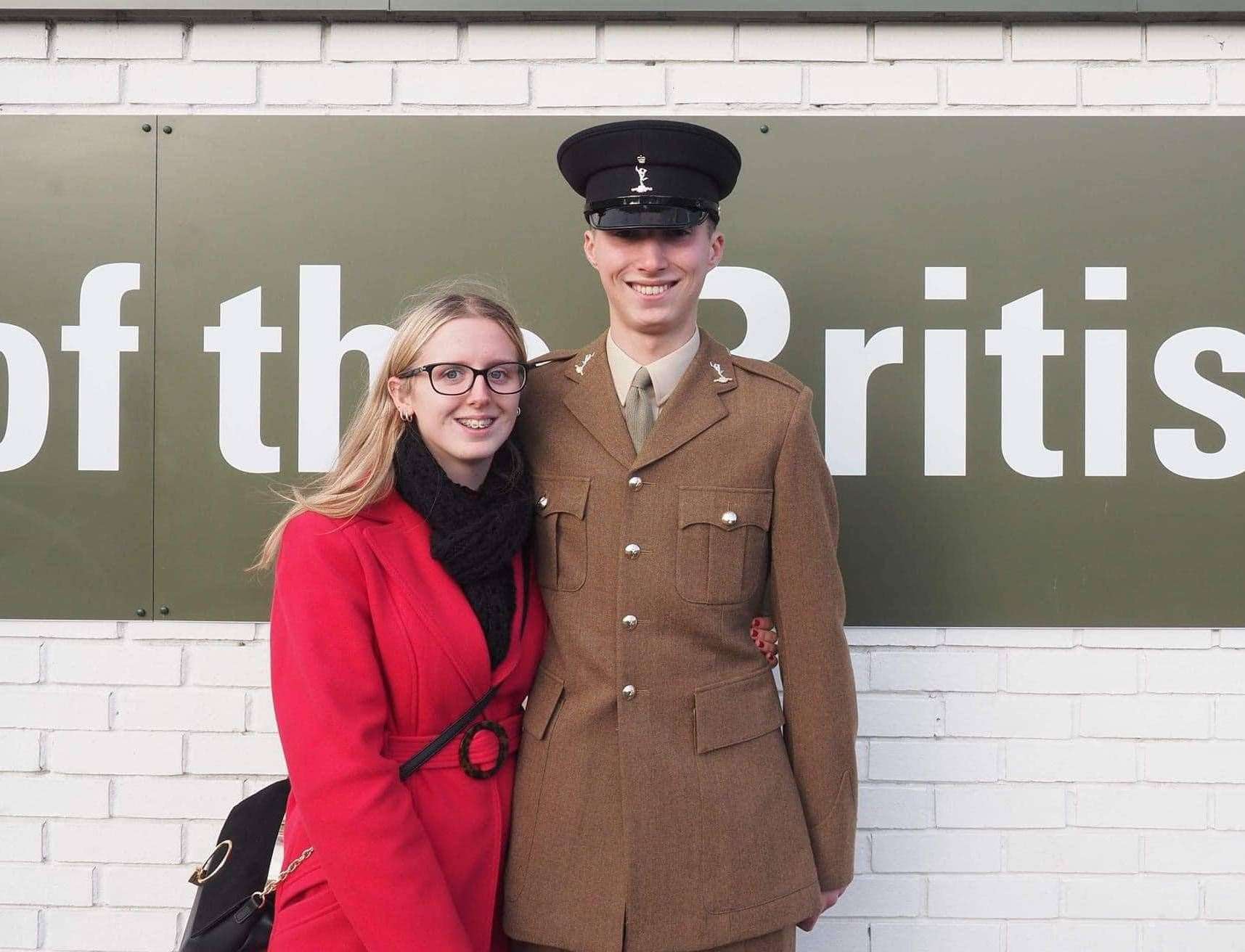 Danielle and Keane on the day he passed out of Basic Training in Pirbright. Picture: Danielle Smirthwaite