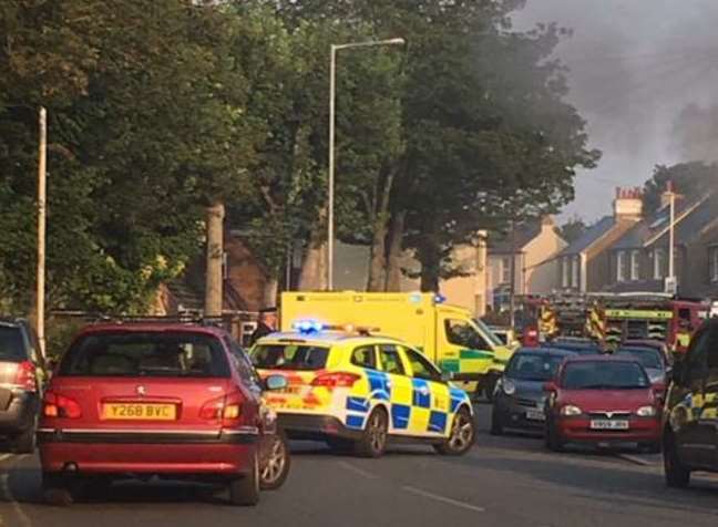 Police at the scene of the attack. Picture: Courtney Packham