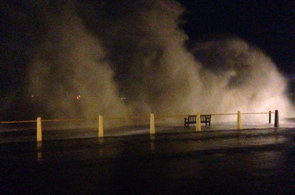 Ross Buggins took this picture of waves breaking over Dover seafront. File image