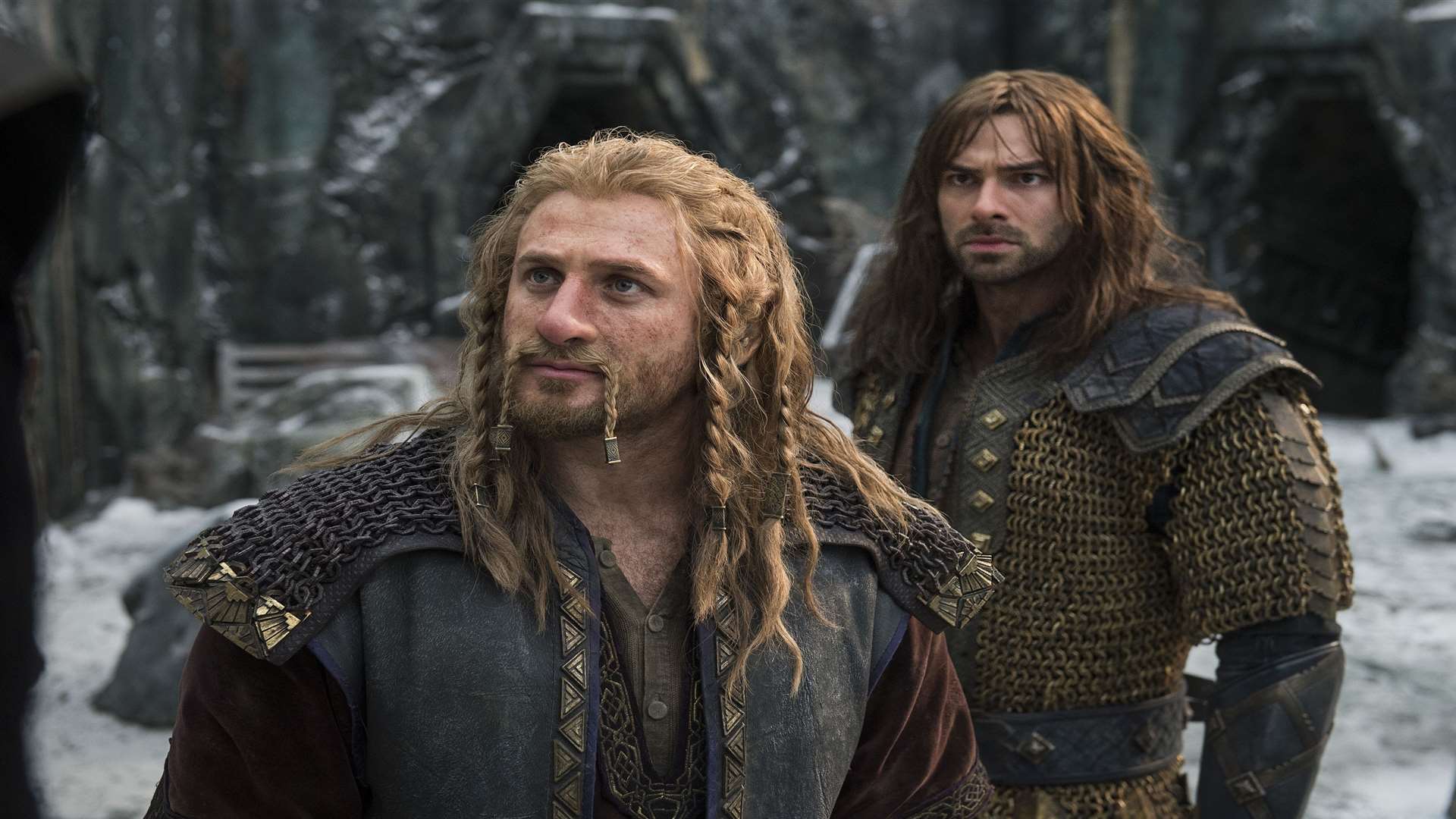 Dean O'Gorman as Fili and Aidan Turner as Kili, in The Hobbit: The Battle Of The Five Armies. Picture: PA Photo/Warner Bros