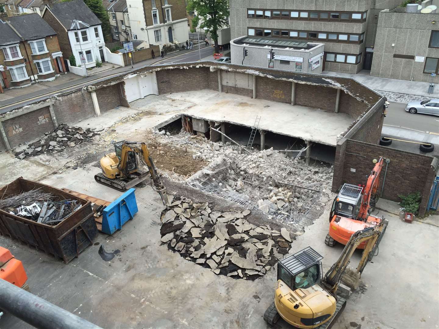 Gravesend's old police station has been demolished, with up to 99 flats/apartments set to replace it