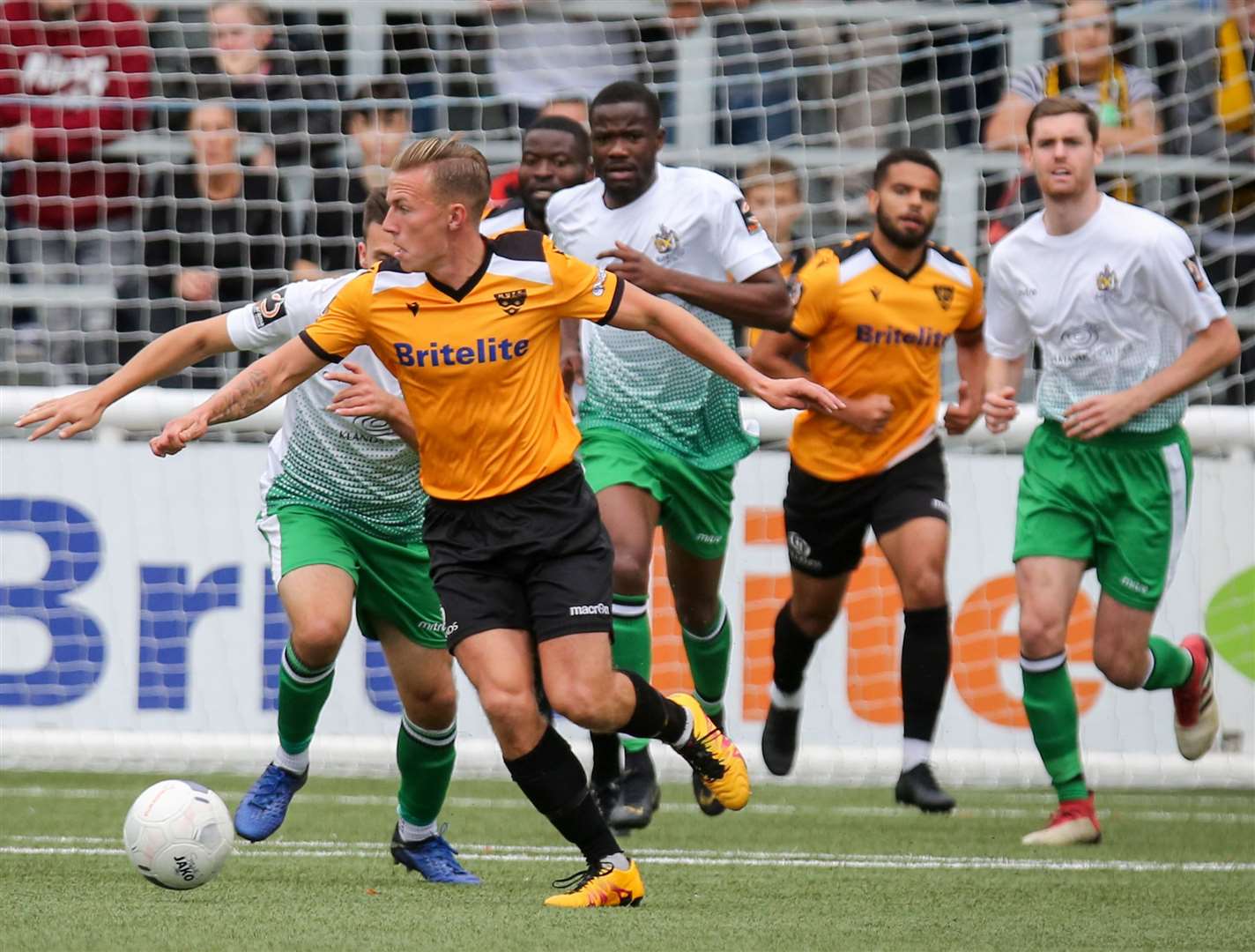 Sam Corne hasn't played for Maidstone since this match against St Albans Picture: Matthew Walker