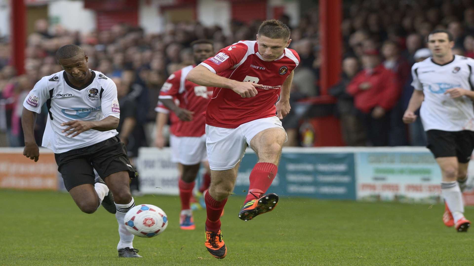 Paul Lorraine in action for Ebbsfleet against Dartford in 2013 Picture: Andy Payton