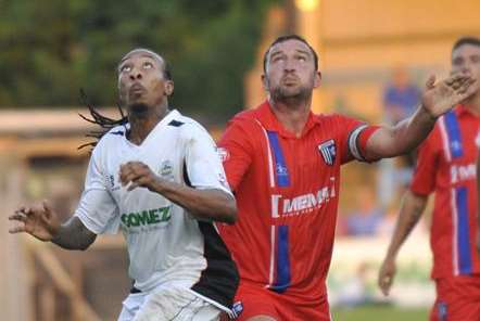 Danny Kedwell in midweek action against Dover - picture: Tony Flashman