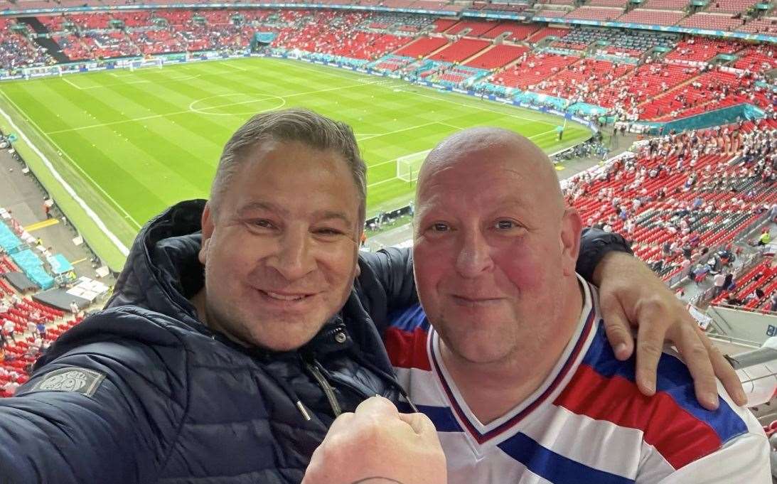 Chats' chairman Kevin Hake with super fan Steve Burkey