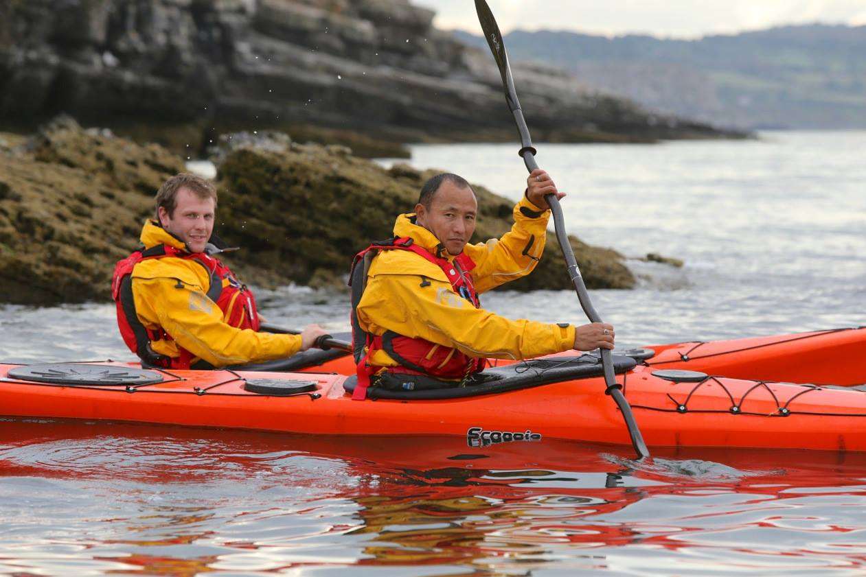 The final leg of the journey will see them kayak alongside Greenland to the finish. Picture: Army/MoD