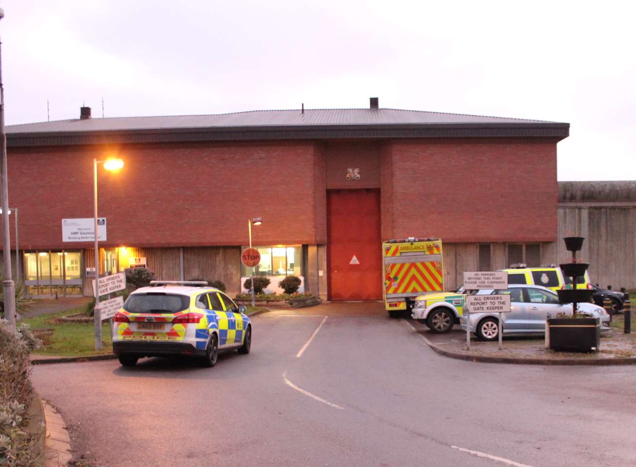 The entrance at Swaleside Prison, Sheppey, today