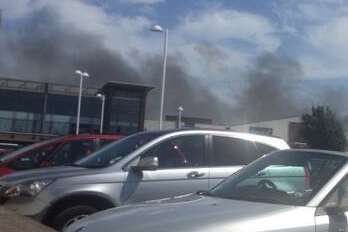 Smoke over Westwood Cross shopping centre. Picture: @smizzle86