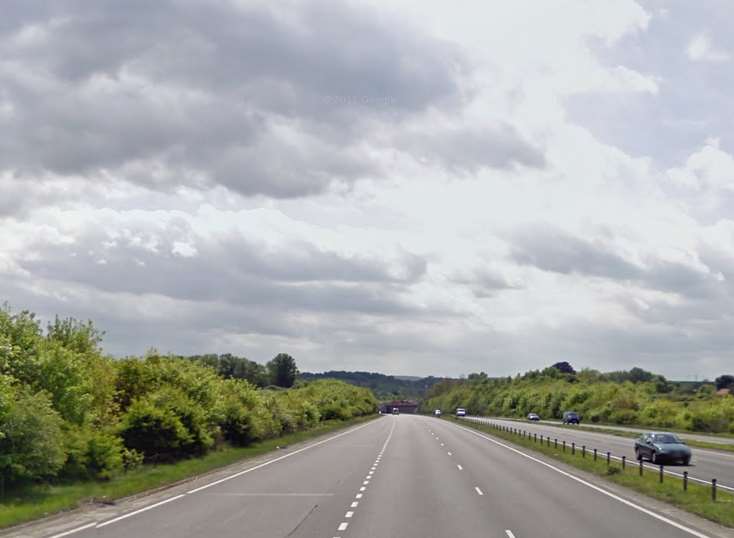The crash happened on the busy A249. Image: Google street view