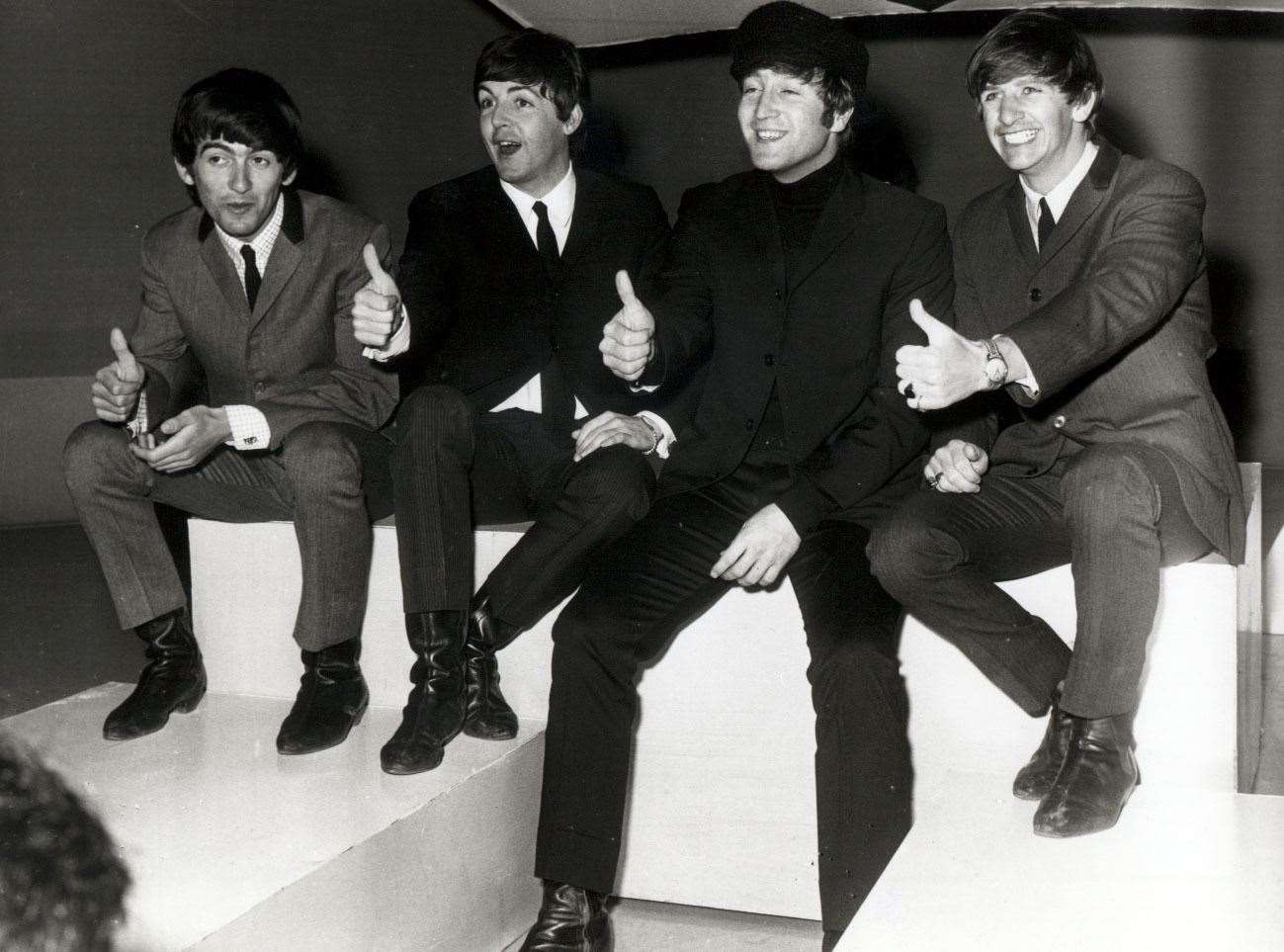 Left to right, George Harrison, Paul McCartney, John Lennon and Ringo Starr at the ABC Television studios in Teddington. PA Photo