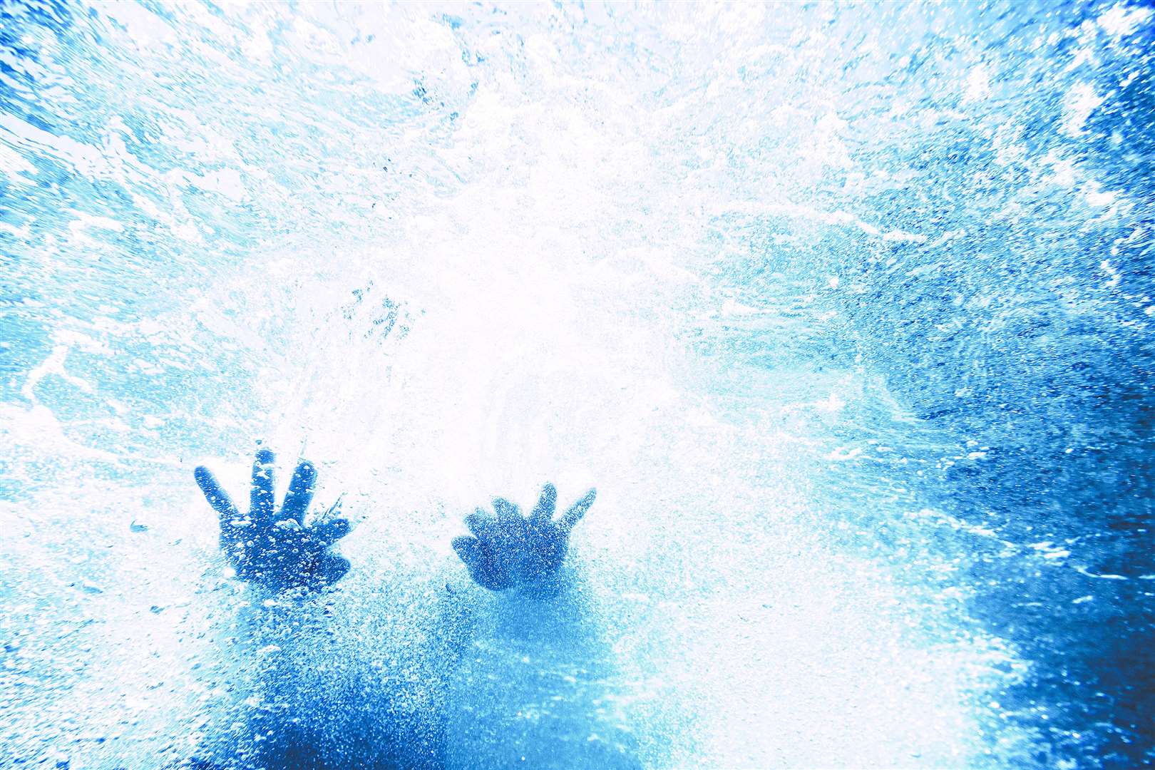Underwater shot of a woman in the sea, stock picture