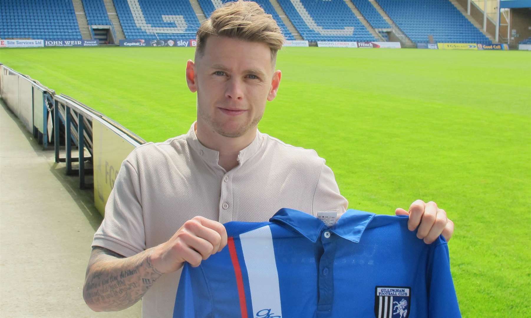 Gillingham's Mark Byrne signs from Newport in June 2016 Picture: Gillingham FC