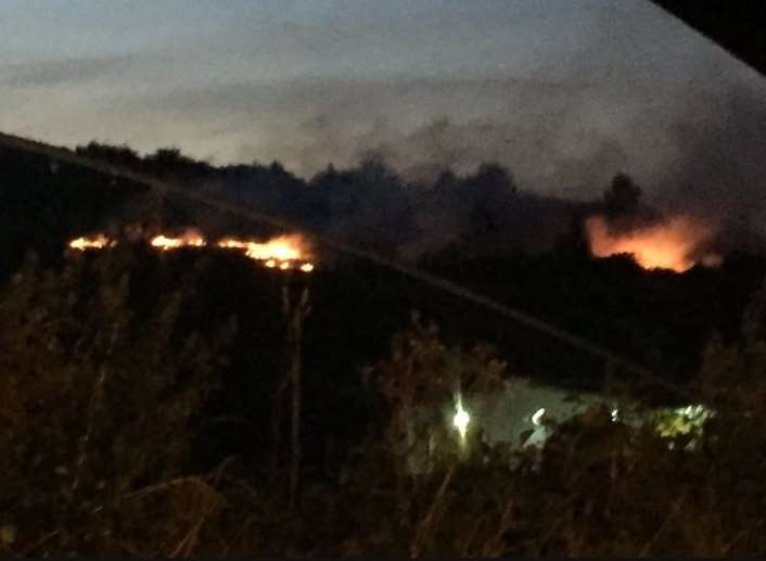 Fire spread through the Coney Banks. Picture: @mandy_moooouk