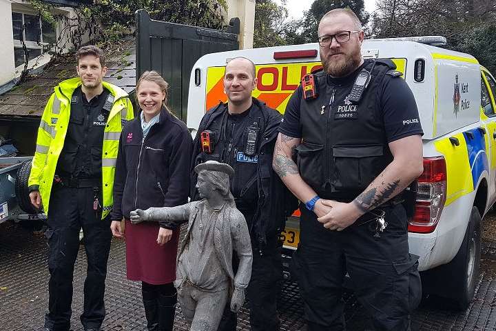The team with the statue. Picture: Kent Police