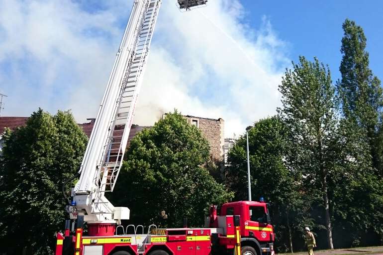 Firefighters continue to tackle the blaze