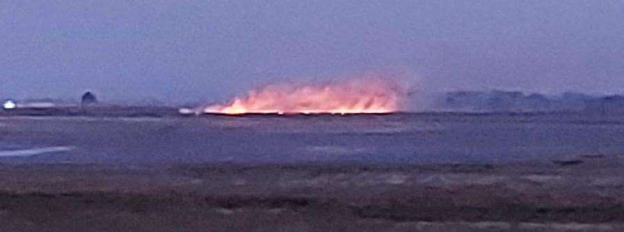 A grass fire took hold at Sandwich Bay Picture: Shane Keeler