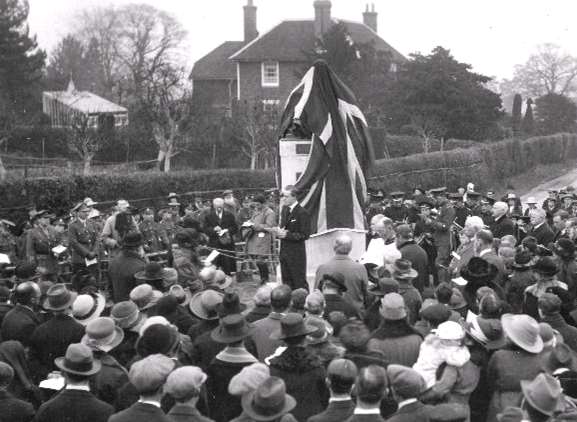 The unveilling of Benenden War Memorial by the Hon. Esmond Harmsworth, MP, on February 27th 1921