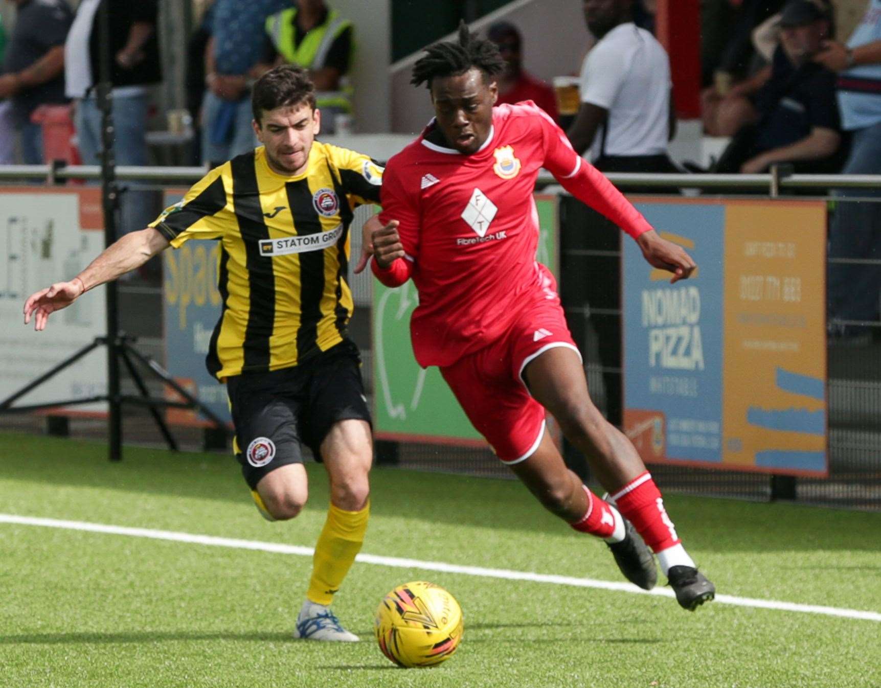 Eri-Oluwa Akintimehin, of Whitstable, races down the wing. Picture: Les Biggs