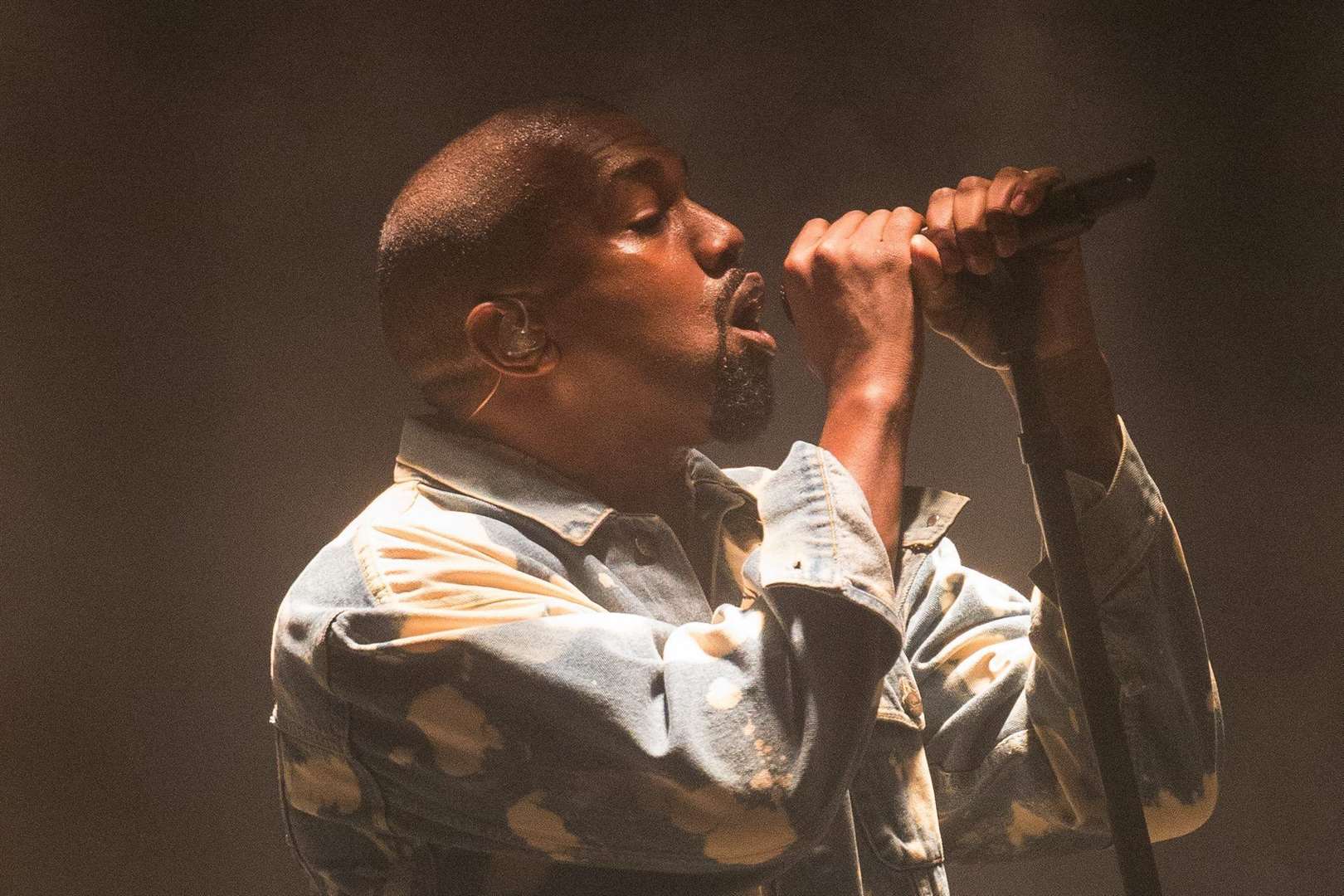 Kanye West performs his headline set on the Pyramid Stage at Glastonbury: SWNS/Adam Gray