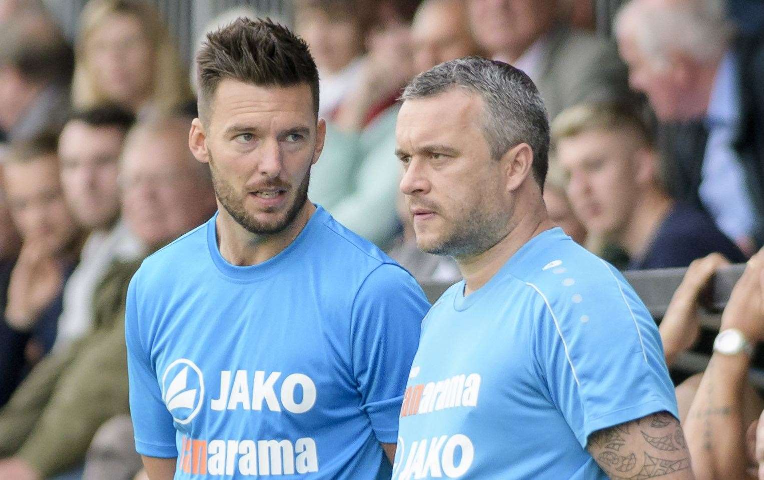 Jamie Coyle, left, and Adam Flanagan have left Dartford. Picture: Andy Payton