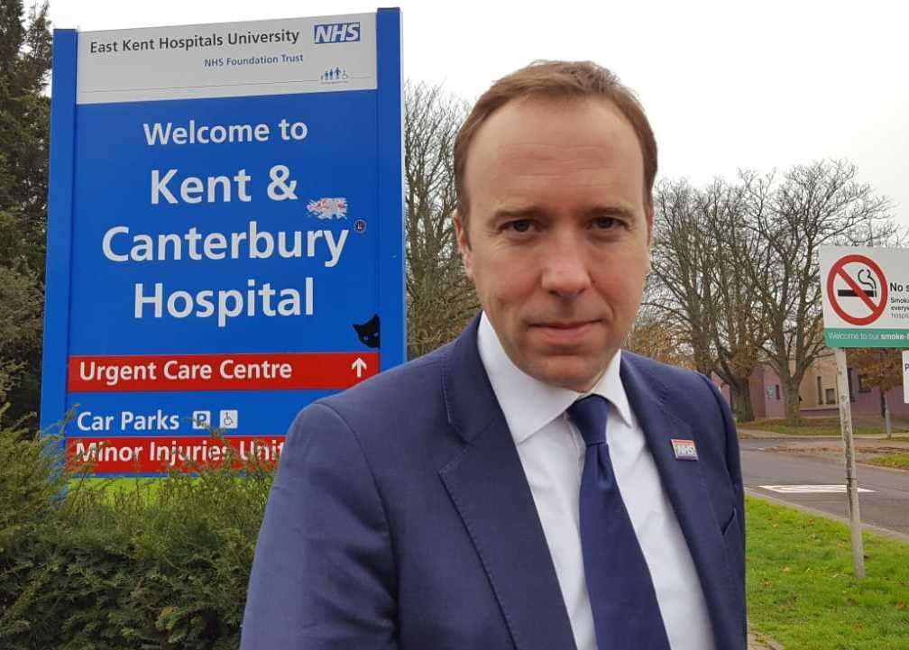 Matt Hancock at the Kent and Canterbury Hospital
