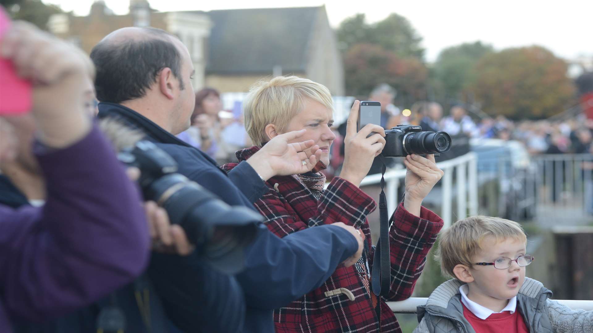 Crowds gathered to watch