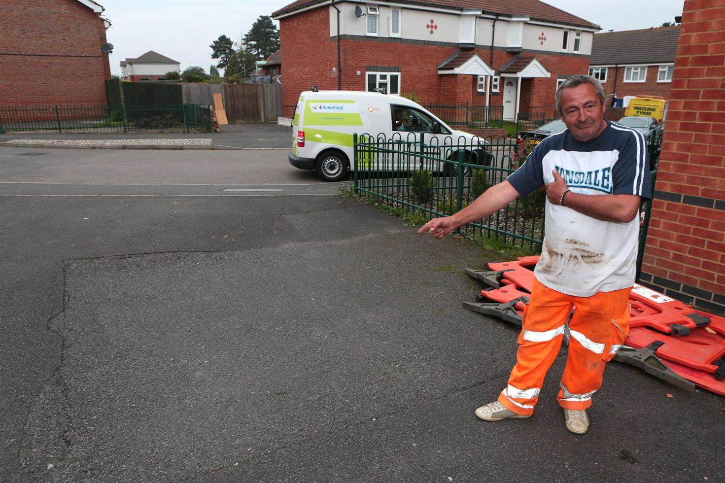 Lee Thwaite is a resident affected by the sinkhole in Springwood Road, Barming
