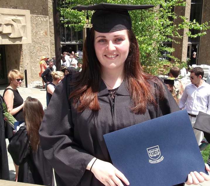 Laura Tunbridge at her graduation ceremony at Yale.