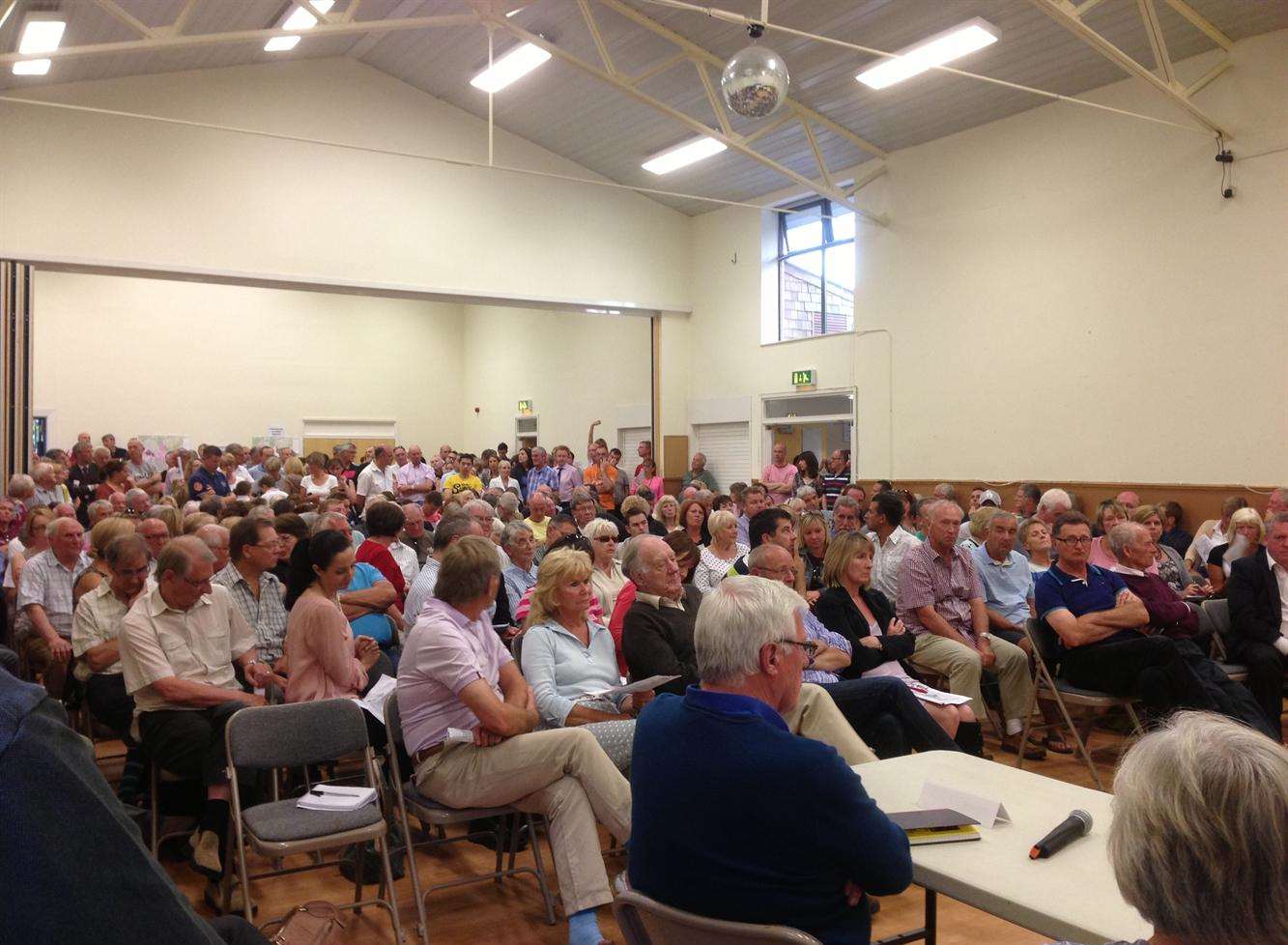 More than 400 people attended a public meeting in 2013 to discuss the proposal for new homes in Kings Hill.
