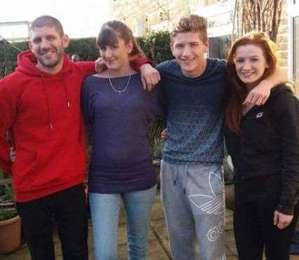 Daniel with his siblings. Pictured is Kirsty, Ashley and Jade