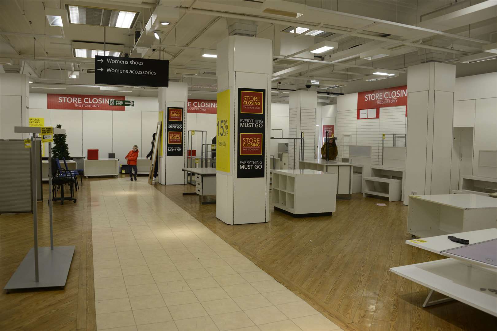 Inside Debenhams on its last weekend of trading last January. The site will now be used to administer vaccines. Picture: Paul Amos
