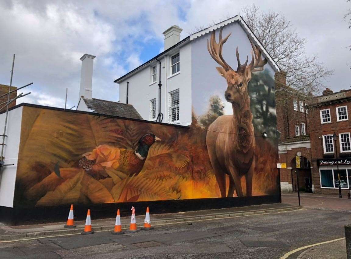 The Flamboyant Fawn painting in Bank Street, Ashford, is up for a global award