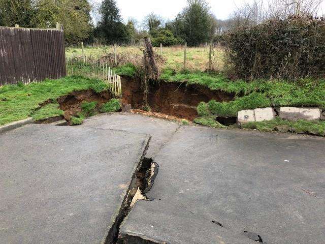 The sinkhole. Picture courtesy of Sarah Nickels