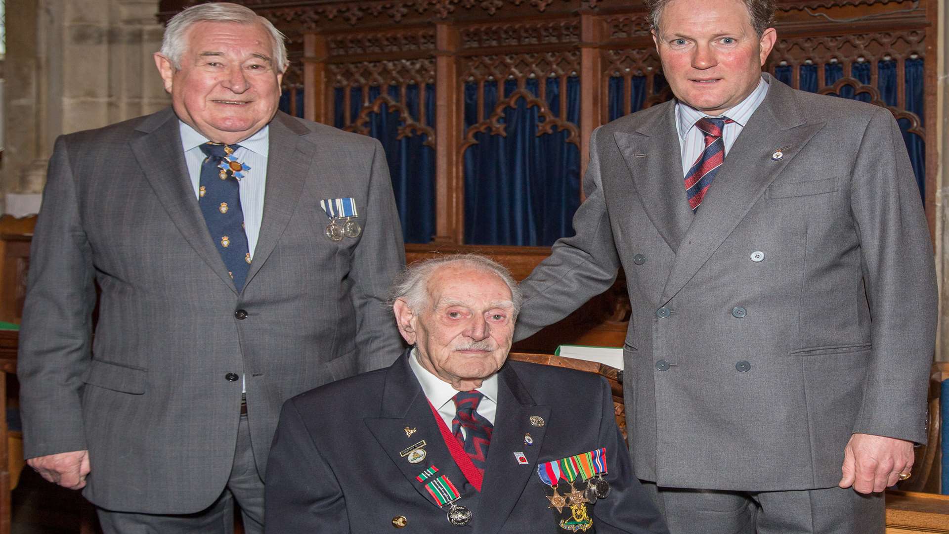 Veteran Geoffrey Blain, 94, was presented with replacement medals at a church service in Rolvenden