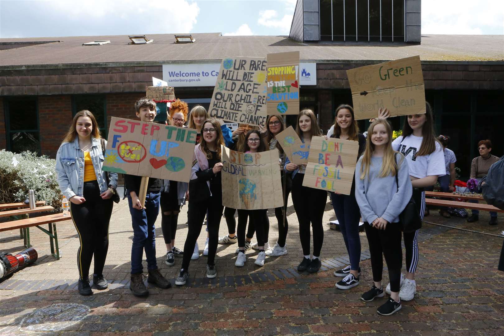 Young people protest outside Canterbury City Council offices