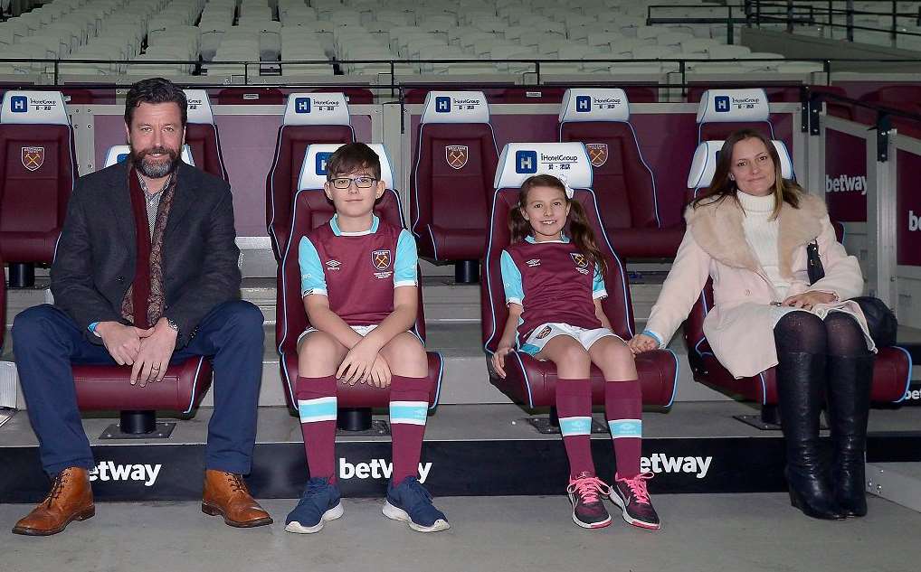 (L/R): Jack's dad Nick, brother Callum, sister Lucy, and mum Zoe. Picture: West Ham United