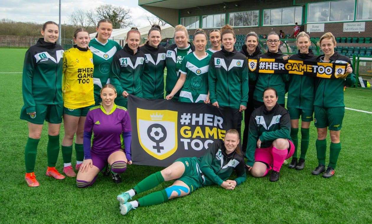 Ashford United Ladies are on board with the Her Game Too initiative.
