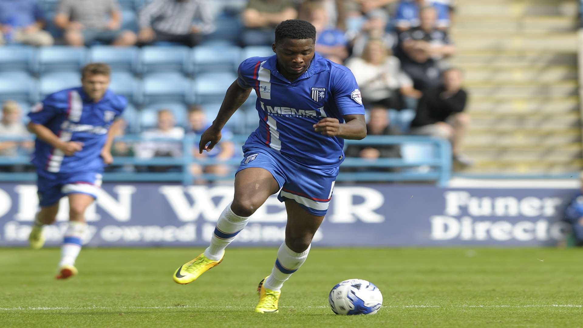 Antonio German on the ball for Gillingham Picture: Barry Goodwin