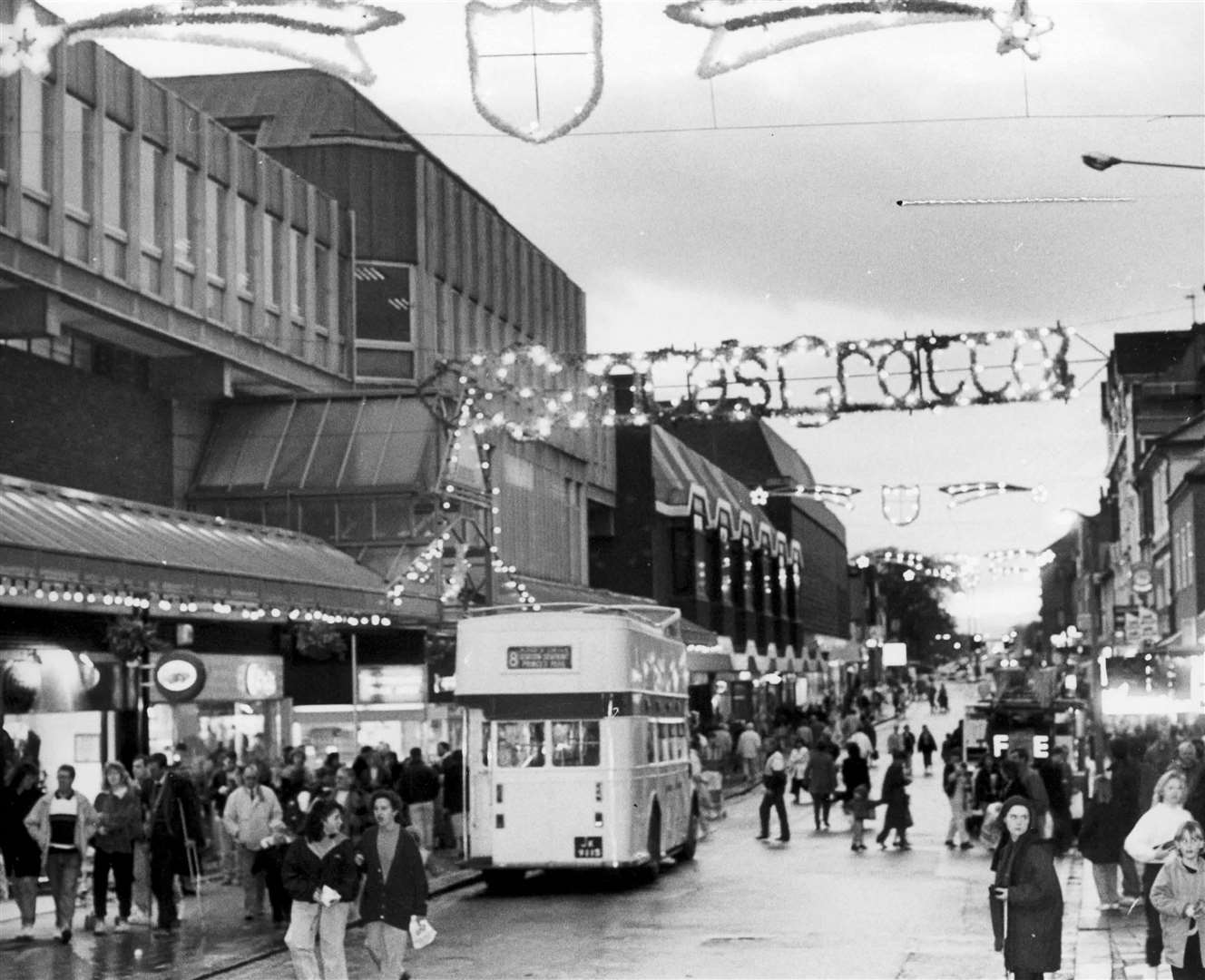 Christmas lights in Gravesend in 1990